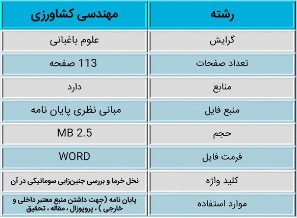 بررسی جنین‌زایی سوماتیکی در نخل خرما